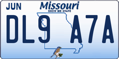 MO license plate DL9A7A