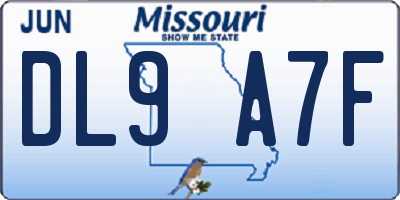 MO license plate DL9A7F
