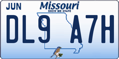 MO license plate DL9A7H