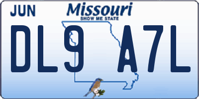 MO license plate DL9A7L