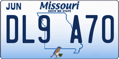MO license plate DL9A7O