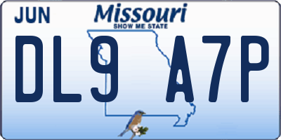 MO license plate DL9A7P