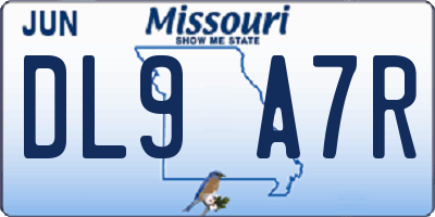 MO license plate DL9A7R