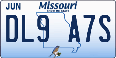 MO license plate DL9A7S