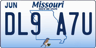 MO license plate DL9A7U