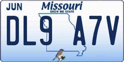 MO license plate DL9A7V