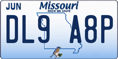 MO license plate DL9A8P