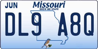 MO license plate DL9A8Q
