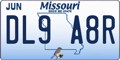 MO license plate DL9A8R