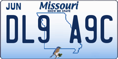 MO license plate DL9A9C