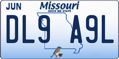 MO license plate DL9A9L