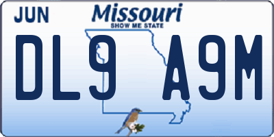 MO license plate DL9A9M