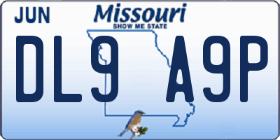 MO license plate DL9A9P