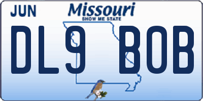 MO license plate DL9B0B