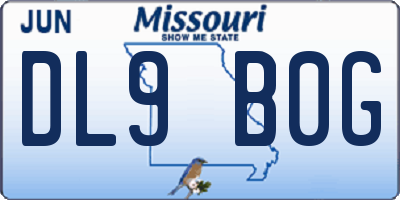 MO license plate DL9B0G
