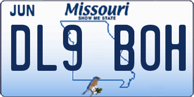 MO license plate DL9B0H