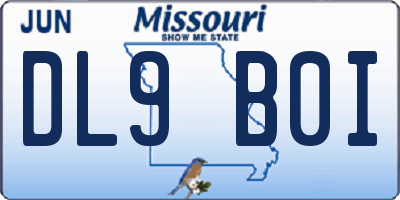 MO license plate DL9B0I