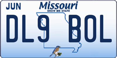 MO license plate DL9B0L