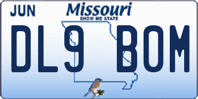 MO license plate DL9B0M