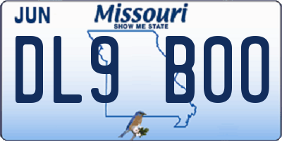MO license plate DL9B0O