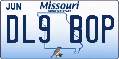 MO license plate DL9B0P
