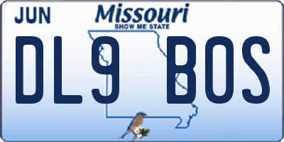 MO license plate DL9B0S