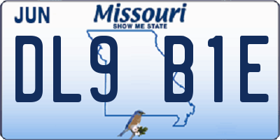 MO license plate DL9B1E