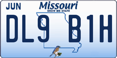 MO license plate DL9B1H