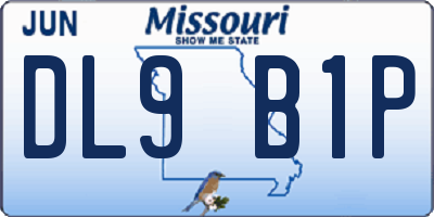 MO license plate DL9B1P