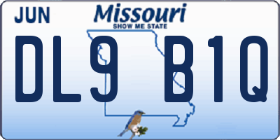 MO license plate DL9B1Q