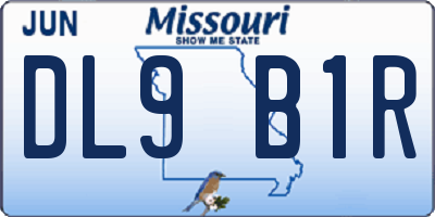MO license plate DL9B1R