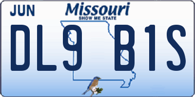 MO license plate DL9B1S