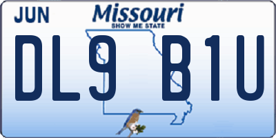 MO license plate DL9B1U