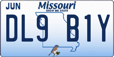 MO license plate DL9B1Y