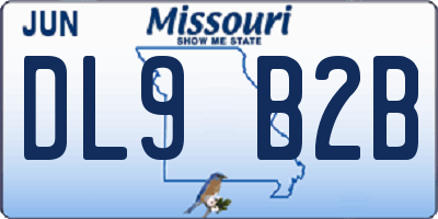 MO license plate DL9B2B