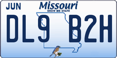 MO license plate DL9B2H