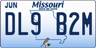 MO license plate DL9B2M