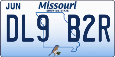 MO license plate DL9B2R