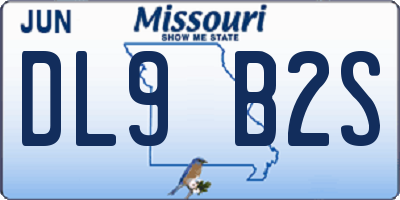 MO license plate DL9B2S