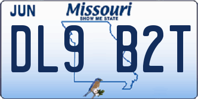 MO license plate DL9B2T