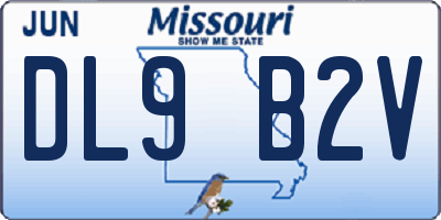 MO license plate DL9B2V
