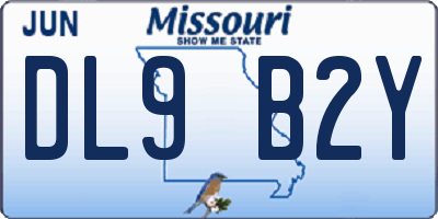 MO license plate DL9B2Y