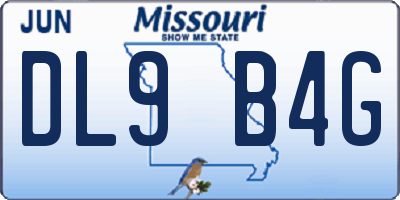 MO license plate DL9B4G
