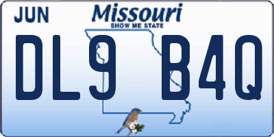 MO license plate DL9B4Q
