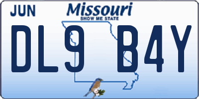 MO license plate DL9B4Y