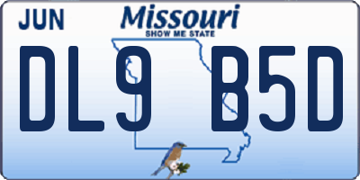 MO license plate DL9B5D