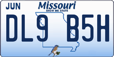 MO license plate DL9B5H