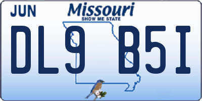 MO license plate DL9B5I