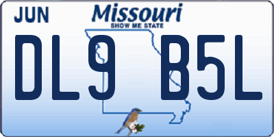 MO license plate DL9B5L