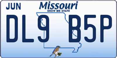 MO license plate DL9B5P